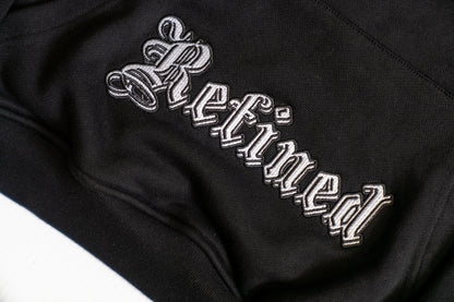 Refined Roots puff print embroidered hoodie